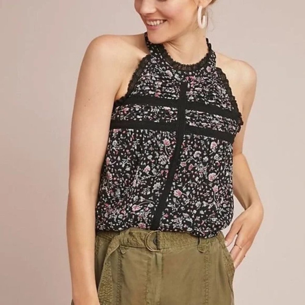 Maeve Floral & Lace Sleeveless Blouse, S